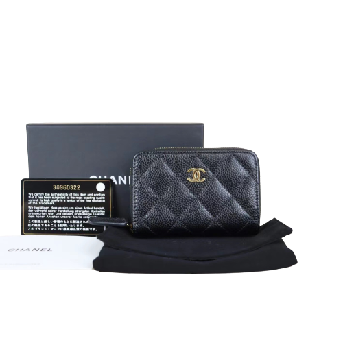 W-Rank SA ｜Chanel Caviar Skin Matrasse Round Zipper Coin Case