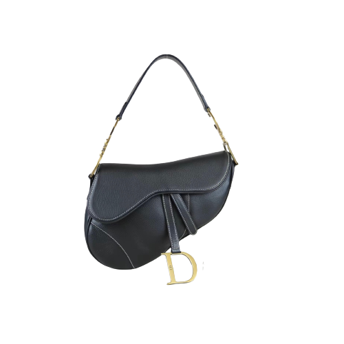 W-Rank SA ｜ Dior Saddle Bag All Leather Black Shoulder Bag