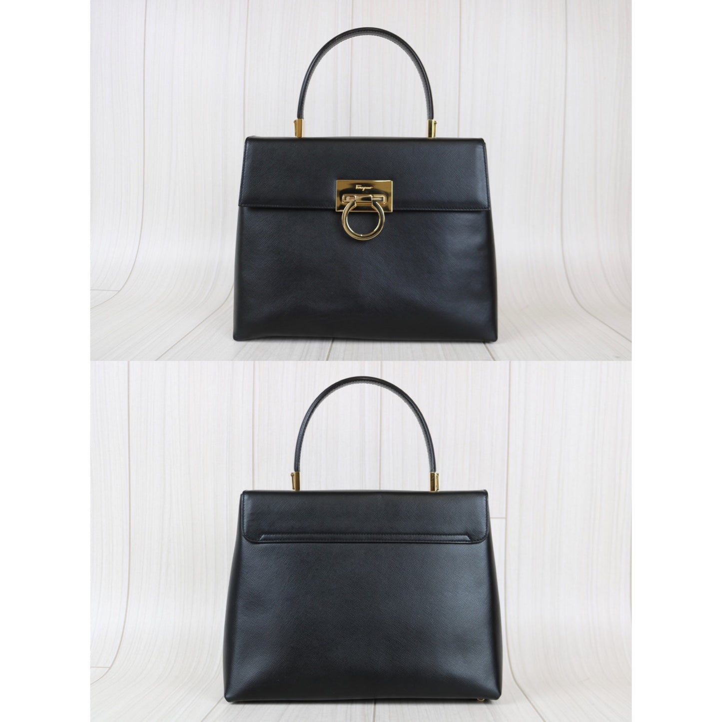 Rank A ｜Ferragamo Gancini 2WAY Handbag Shoulderbag｜022606