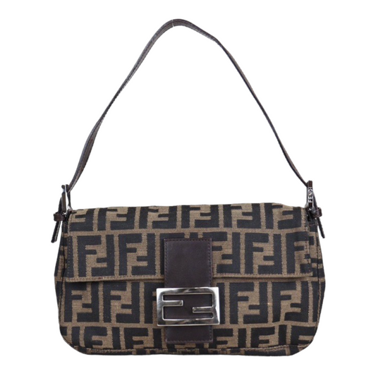 Rank AB ｜FENDI Zucca Mamma Baguette Shoulder Bag  ｜22121302