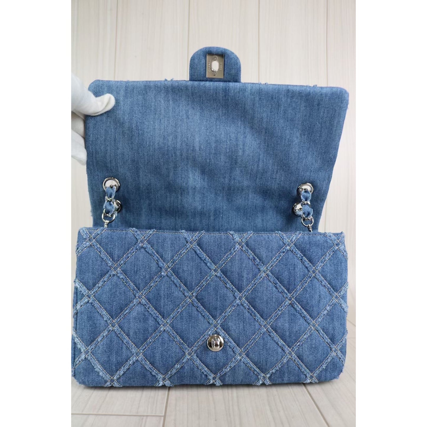 Rank A ｜ CHANEL Denim Matrasse Chain Shoulder Bag ｜021507