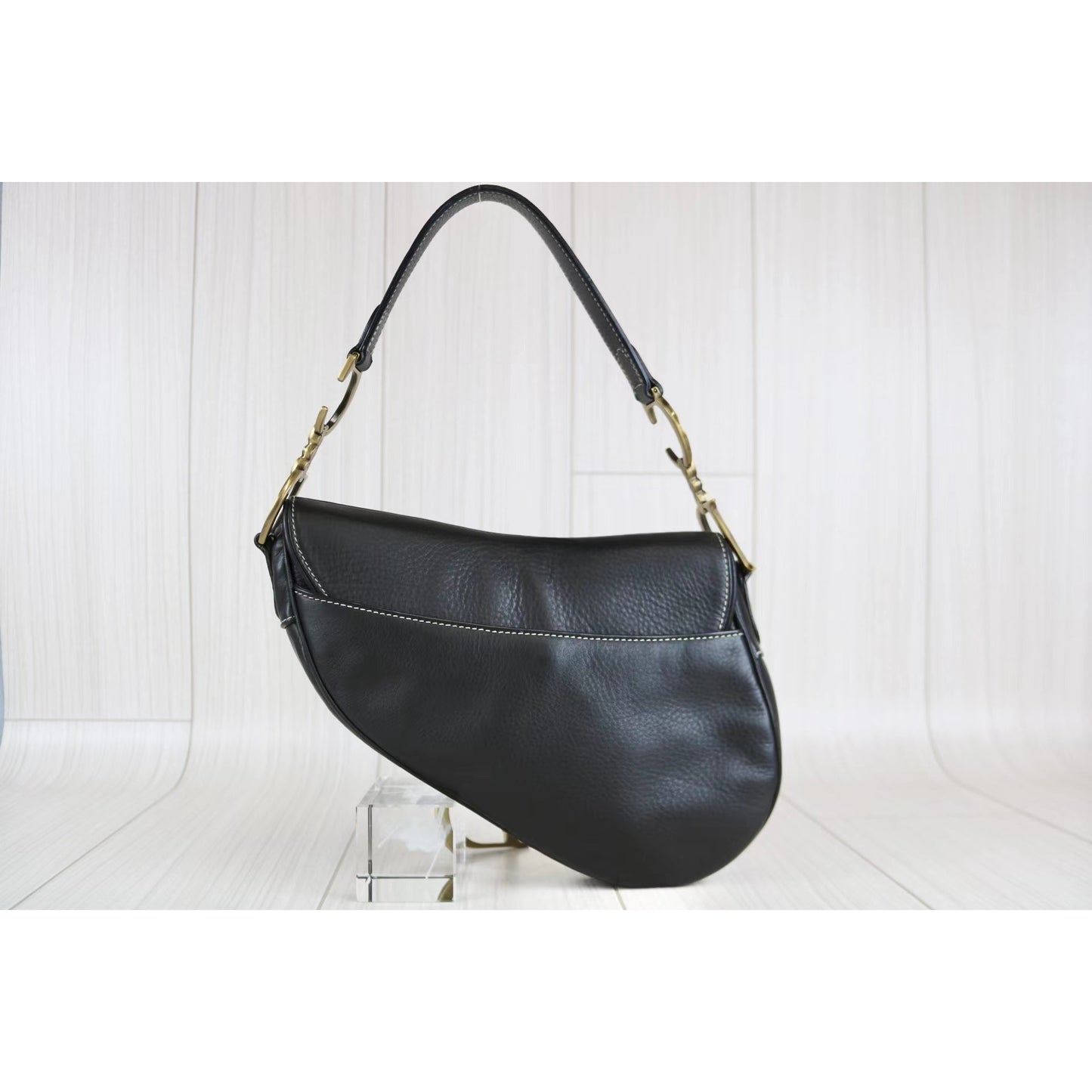 Rank SA ｜ Dior Saddle Bag All Leather Black Shoulder Bag｜070604