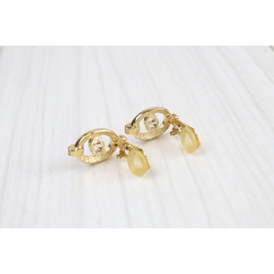 Rank SA ｜ Dior Earring Gold Rhinestone｜22120107