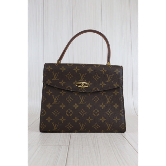 Rank A ｜LV Malesherbes Kelly Style Gold Evening Top Handle Satchel Bag ｜23022404