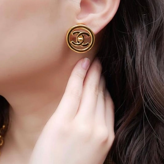 Rank SA ｜CHANEL Coco Mark Earrings 18k Gold Plated ｜052802