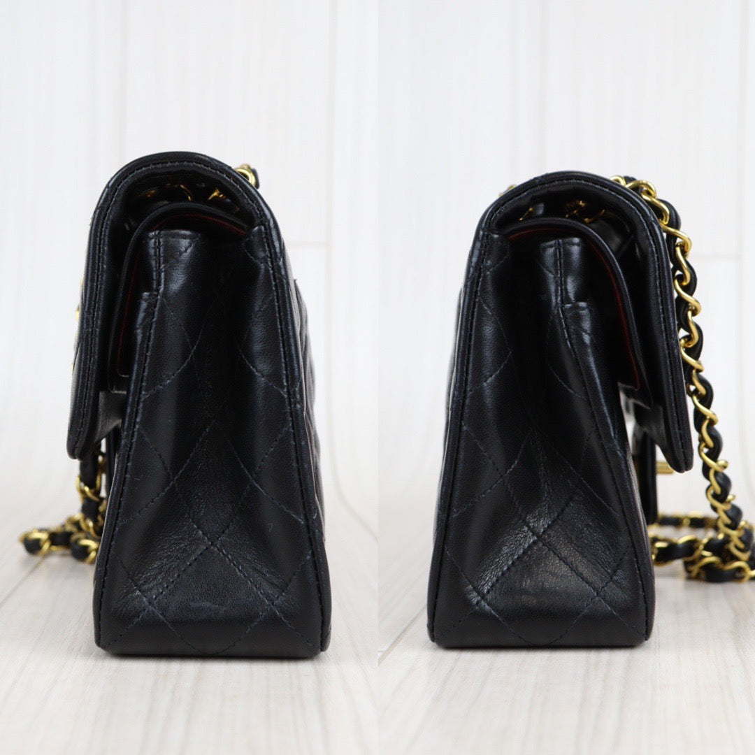 Vintage Chanel gold leather shoulder bag