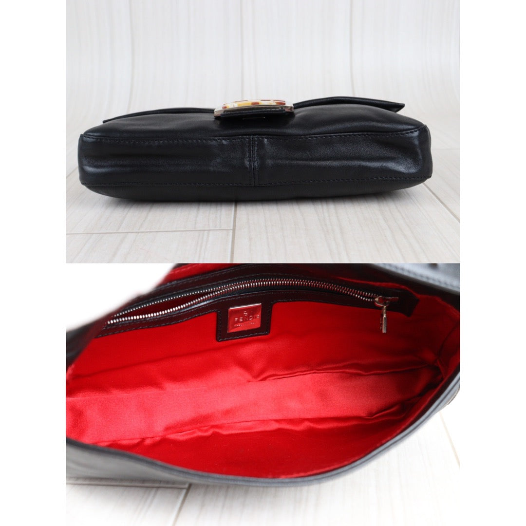 Rank A｜ FENDI Lamb Leather Baguette Shoulder Bag ｜23041701