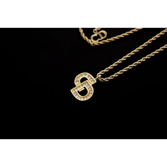 Rank A ｜ Dior CD Necklace 18k Gold Plated ｜090304