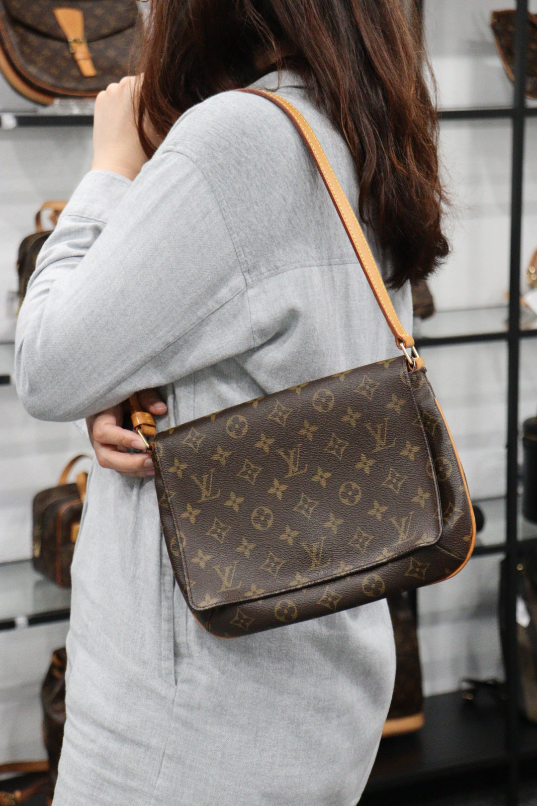 Rank AB LV Monogram Musette Tango Shoulder Bag 23040601