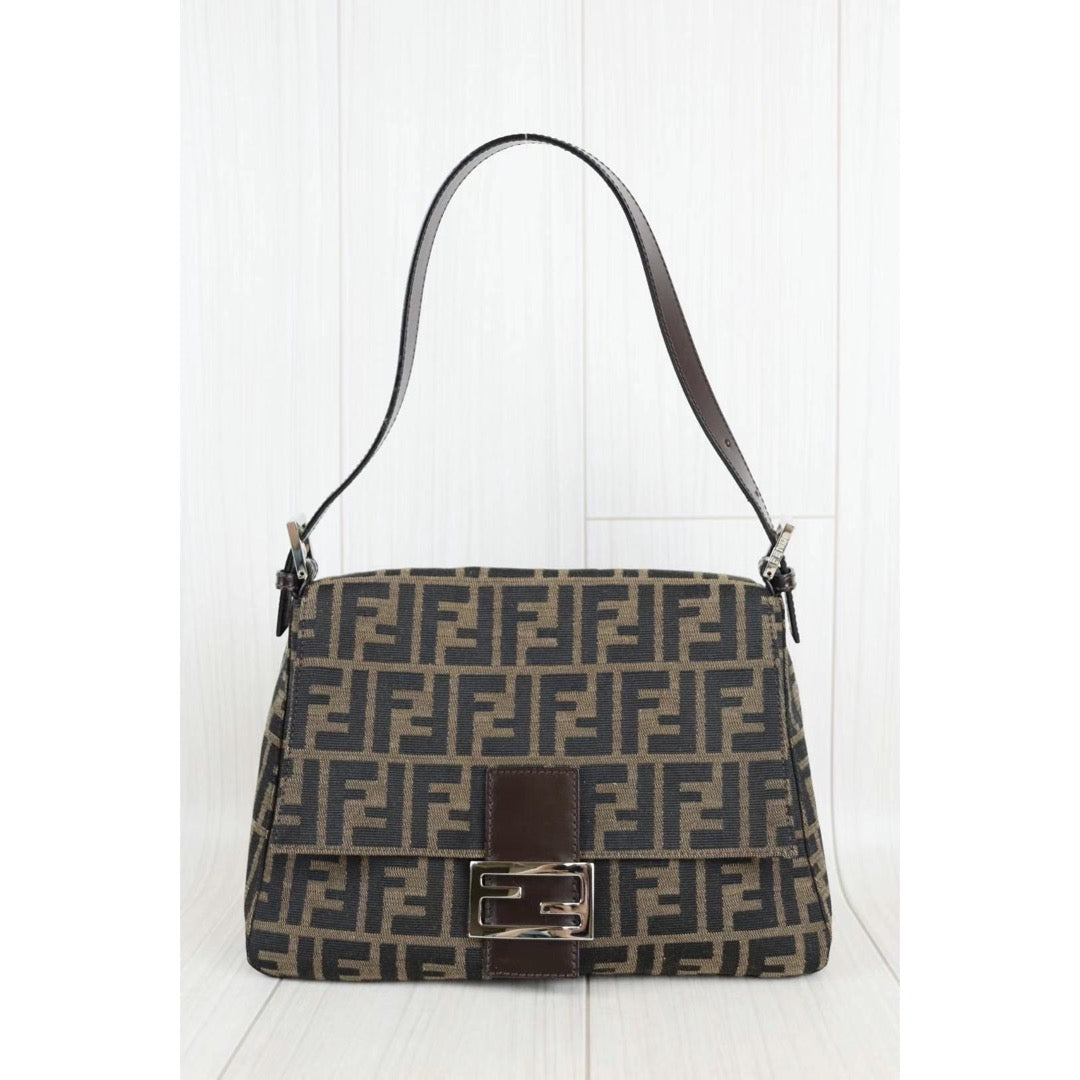Rank A｜ FENDI Zucca Mamma Baguette Shoulder Bag ｜22120507