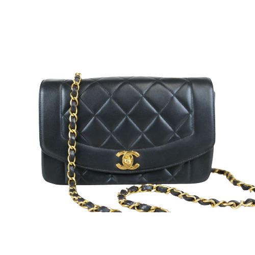 Rank A ｜ CHANEL Matrasse Diana Lamb Skin Double Flap Double Chain Bag ｜041211