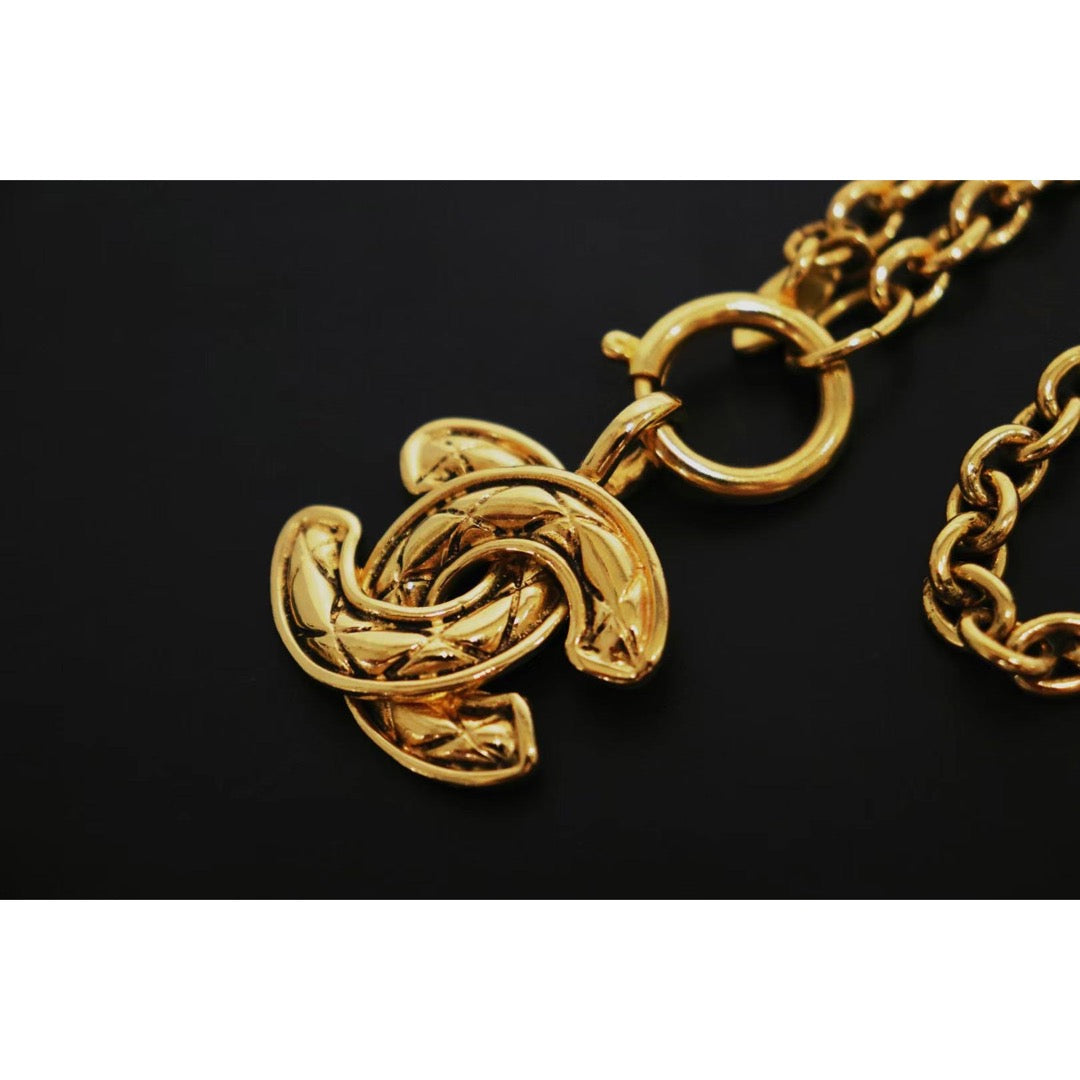 Rank A ｜ CHANEL Coco Mark 24K Gold Plated Necklace｜22102801