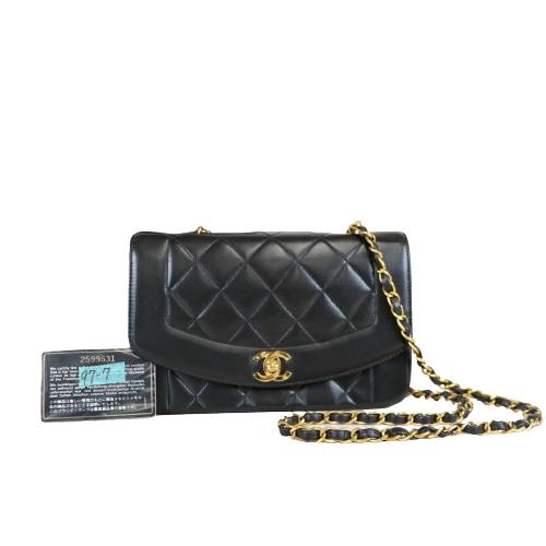 Rank A ｜ CHANEL Matrasse Diana Lamb Skin Double Flap Double Chain Bag ｜052516