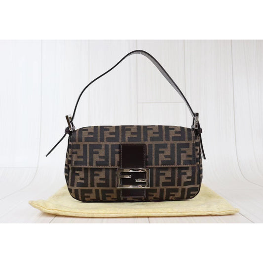 Rank AB ｜ FENDI Zucca Mamma Baguette Shoulder Bag ｜080603