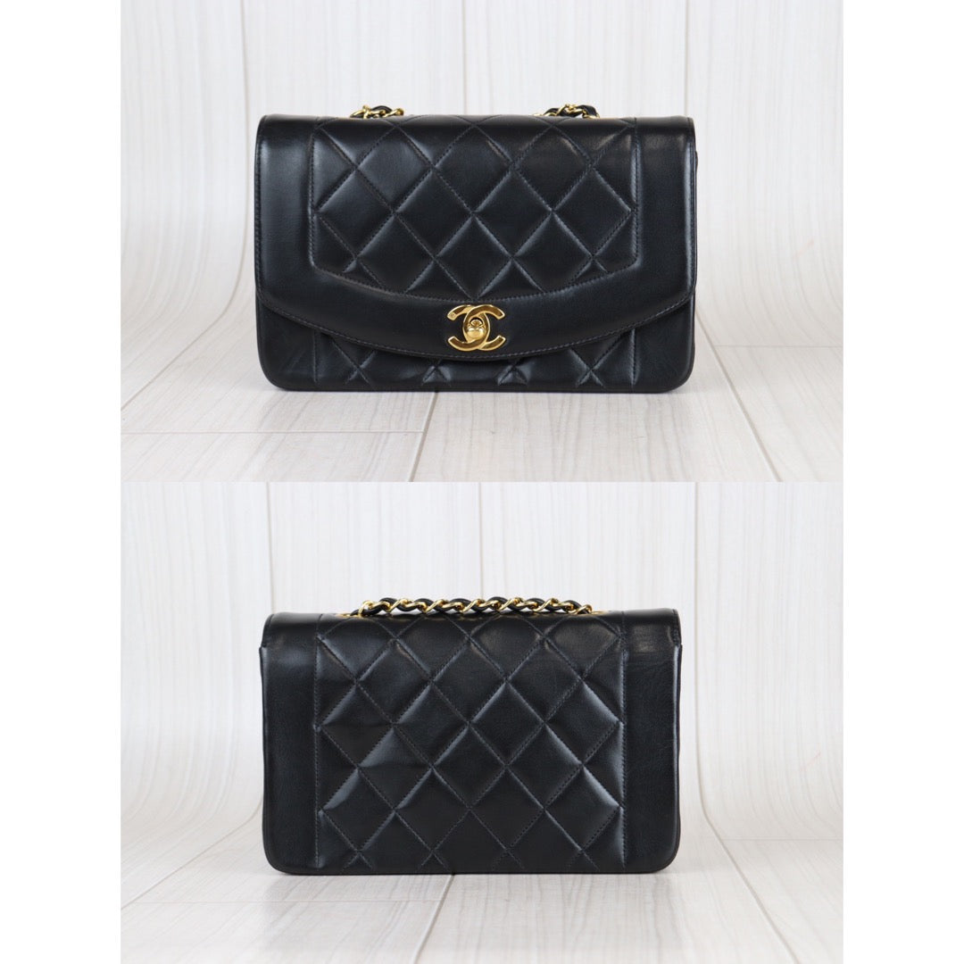 Rank A ｜ CHANEL Matrasse Diana 22 Lamb Skin Double Flap Double Chain Bag ｜22102804