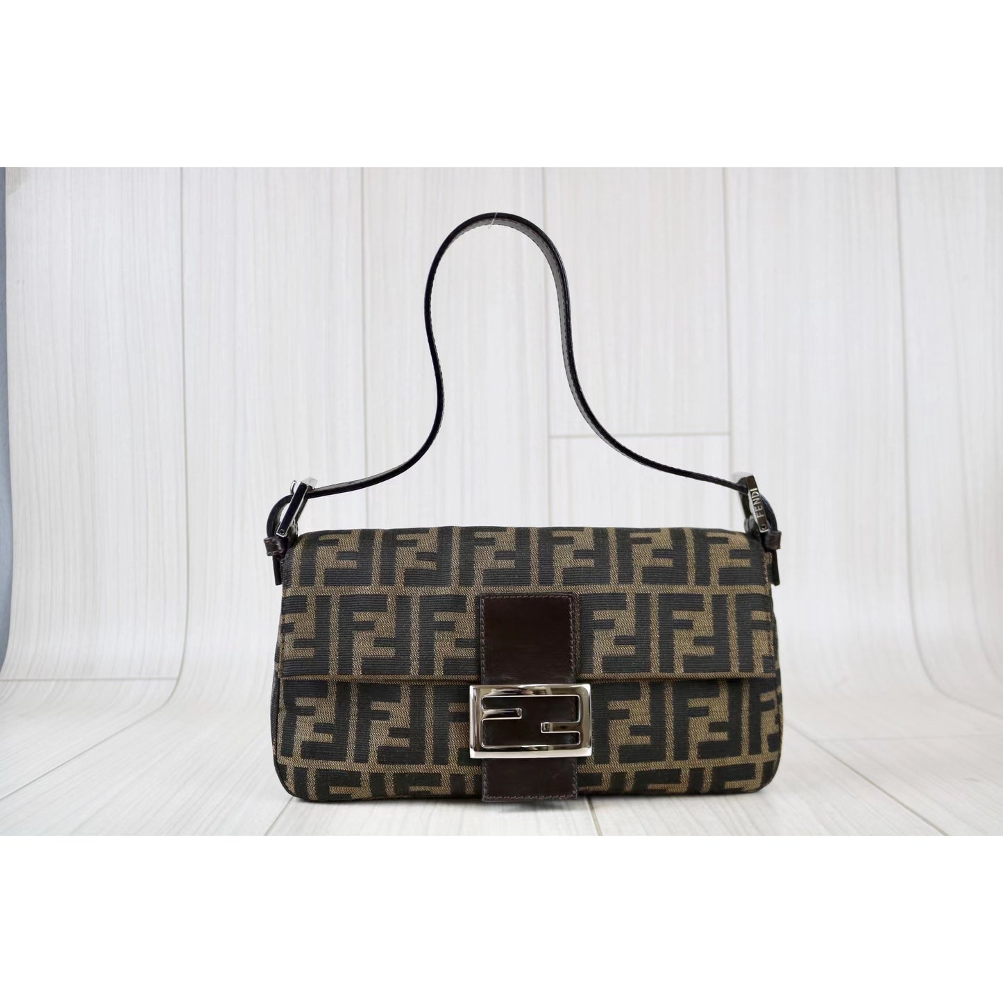 Rank A ｜ FENDI Zucca Mamma Baguette Shoulder Bag ｜020202