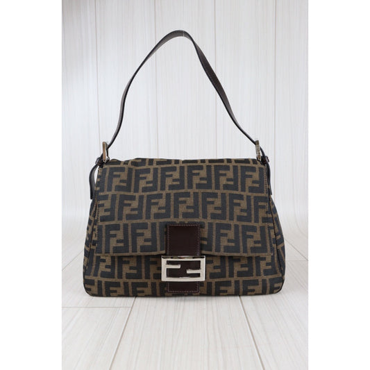 Rank A｜ FENDI Zucca Mamma Baguette Shoulder Bag ｜23011302