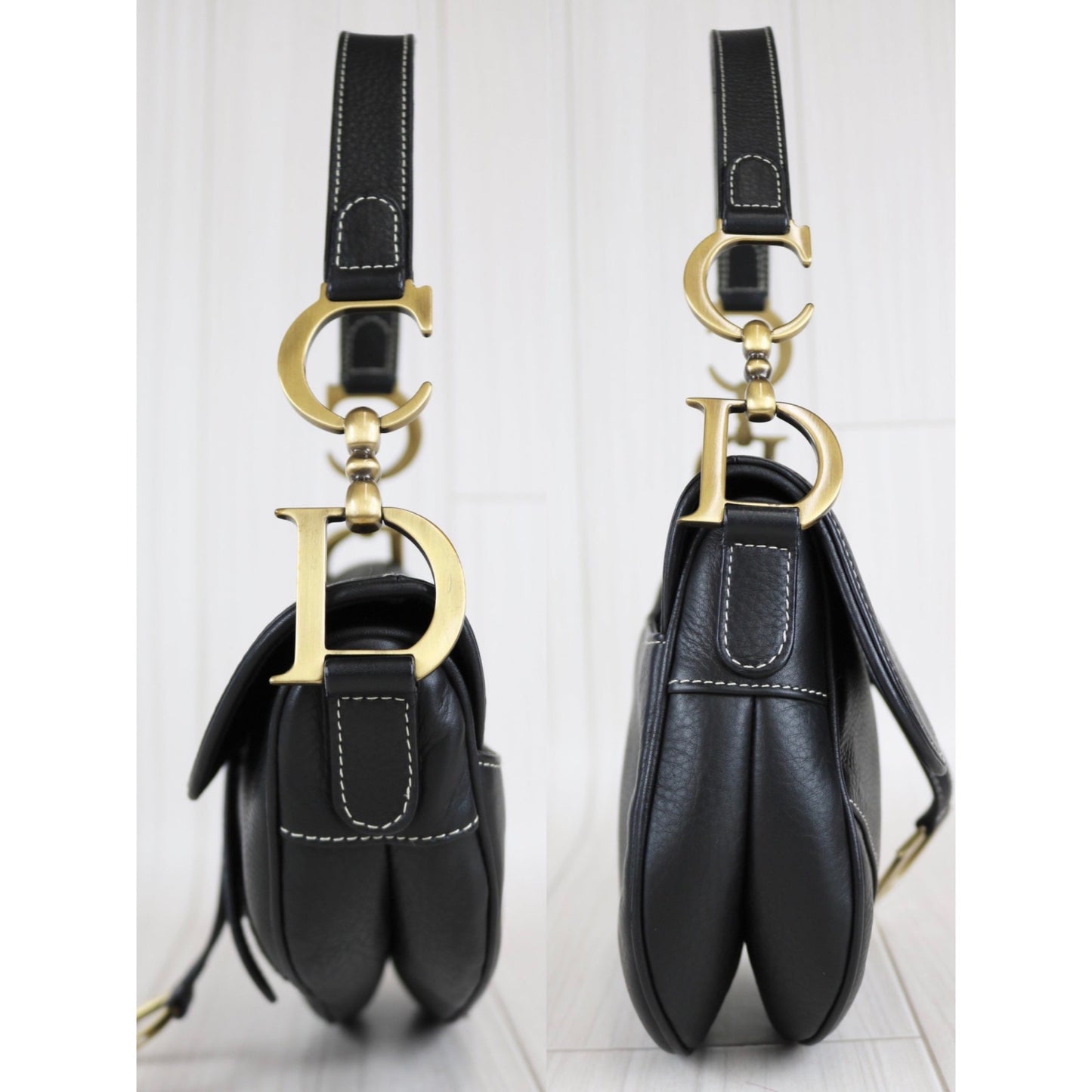 W-Rank SA ｜ Dior Saddle Bag All Leather Black Shoulder Bag