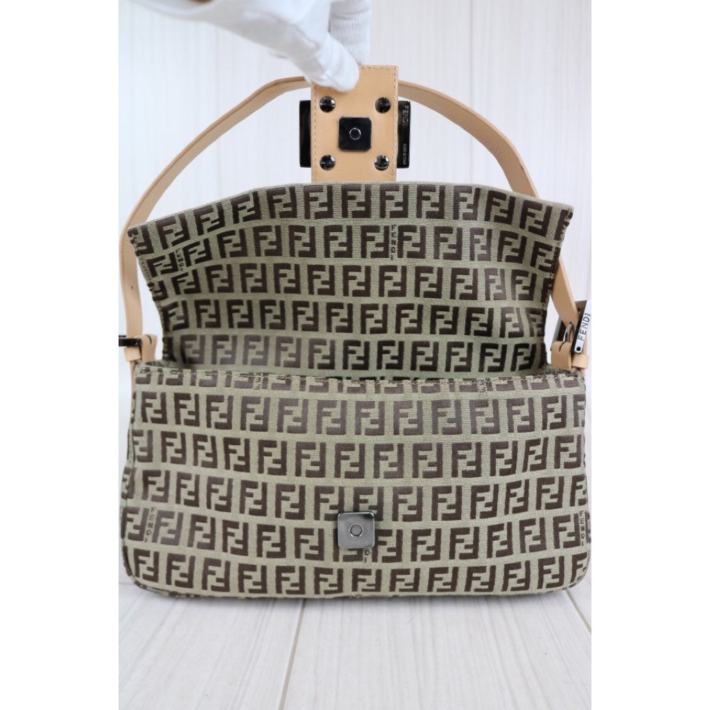 Rank S｜ FENDI Zucca Mamma Baguette Shoulder Bag ｜021208
