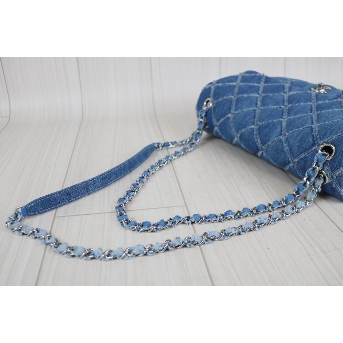 Rank A ｜ CHANEL Denim Matrasse Chain Shoulder Bag ｜021507