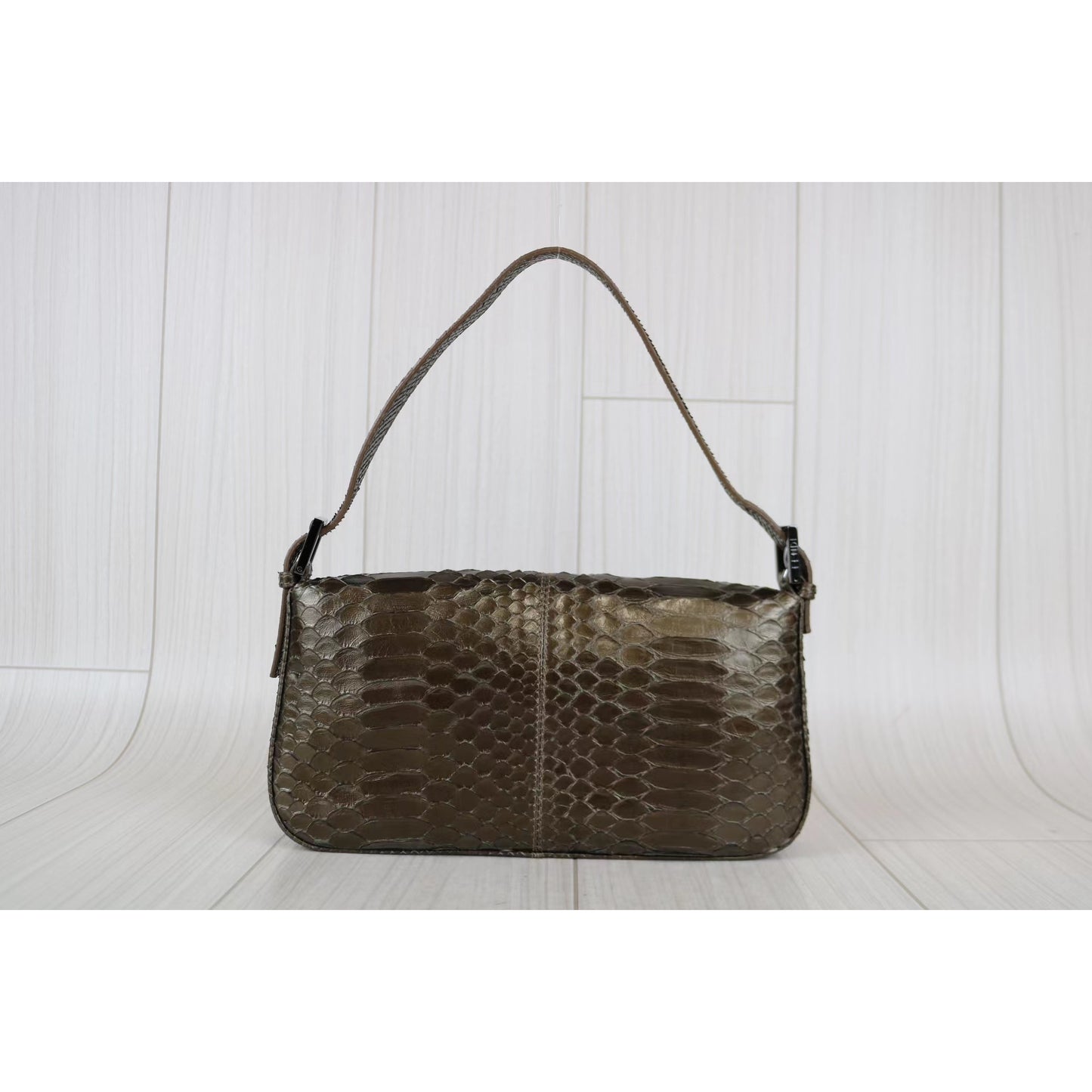 Rank A ｜ FENDI Snake Skin Baguette Shoulder Bag ｜041510