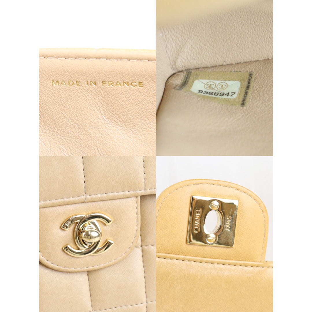 Rank A ｜ CHANEL Chain Lambskin Leather Beige Shoulder Bag ｜23020911