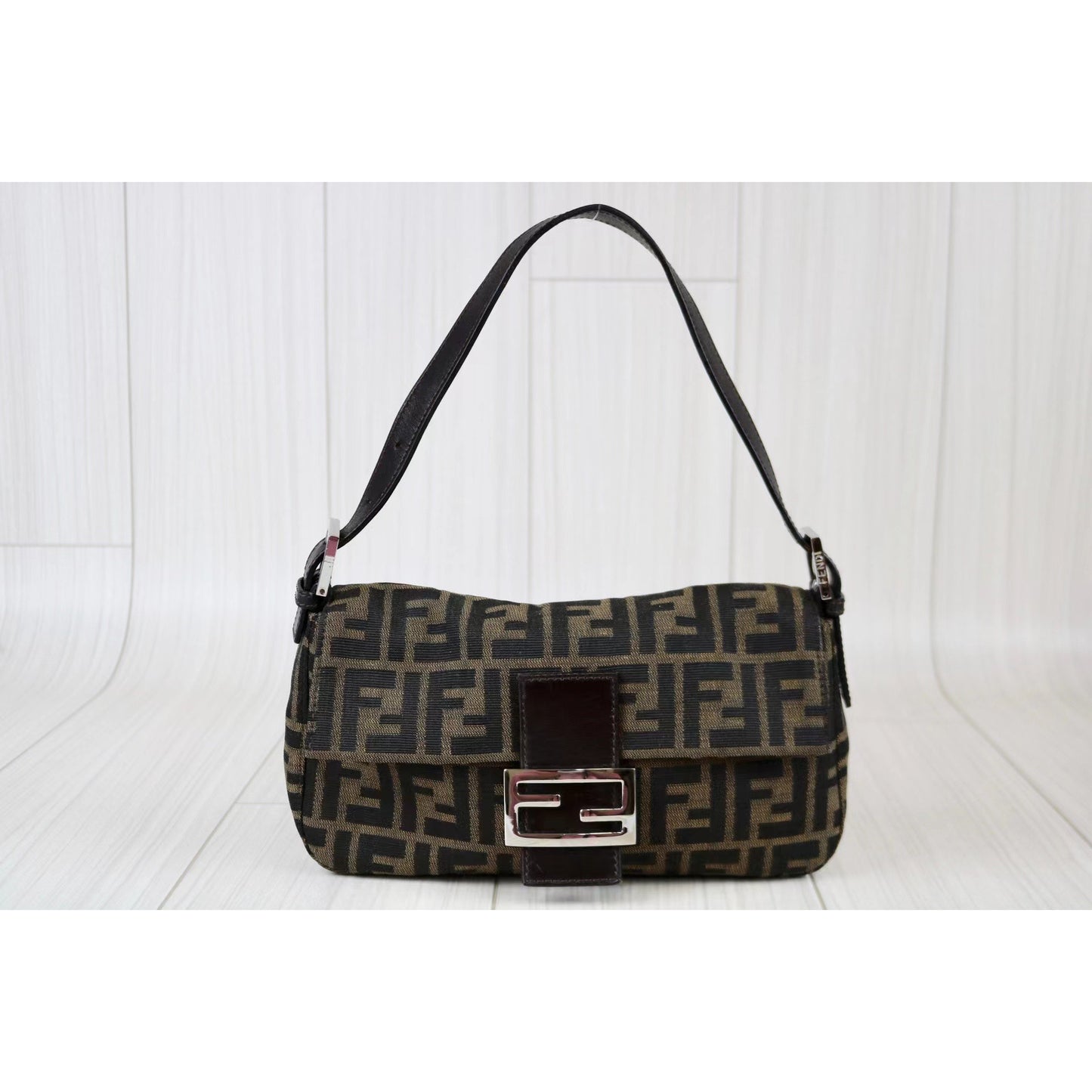 Rank A ｜ FENDI Zucca Mamma Baguette Shoulder Bag ｜101802