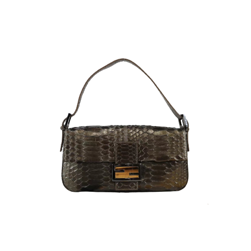 Rank A ｜ FENDI Snake Skin Baguette Shoulder Bag ｜041510