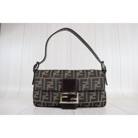 Rank A ｜ FENDI Zucca Mamma Baguette Shoulder Bag ｜080303