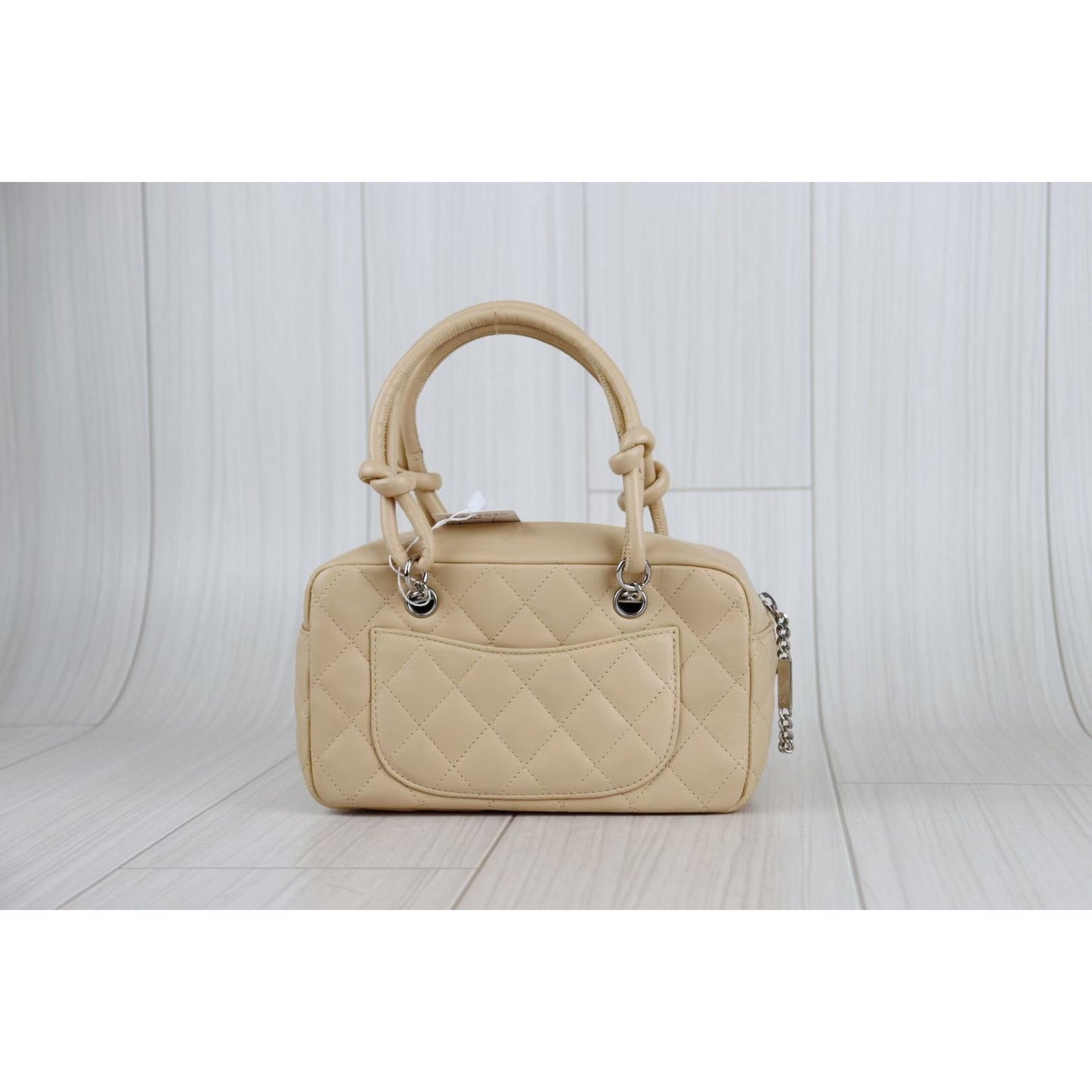 Rank A ｜ CHANEL Cambon Line CC Coco Mark Matelasse Bowling Bag Shoulder Bag Lambskin ｜  082012