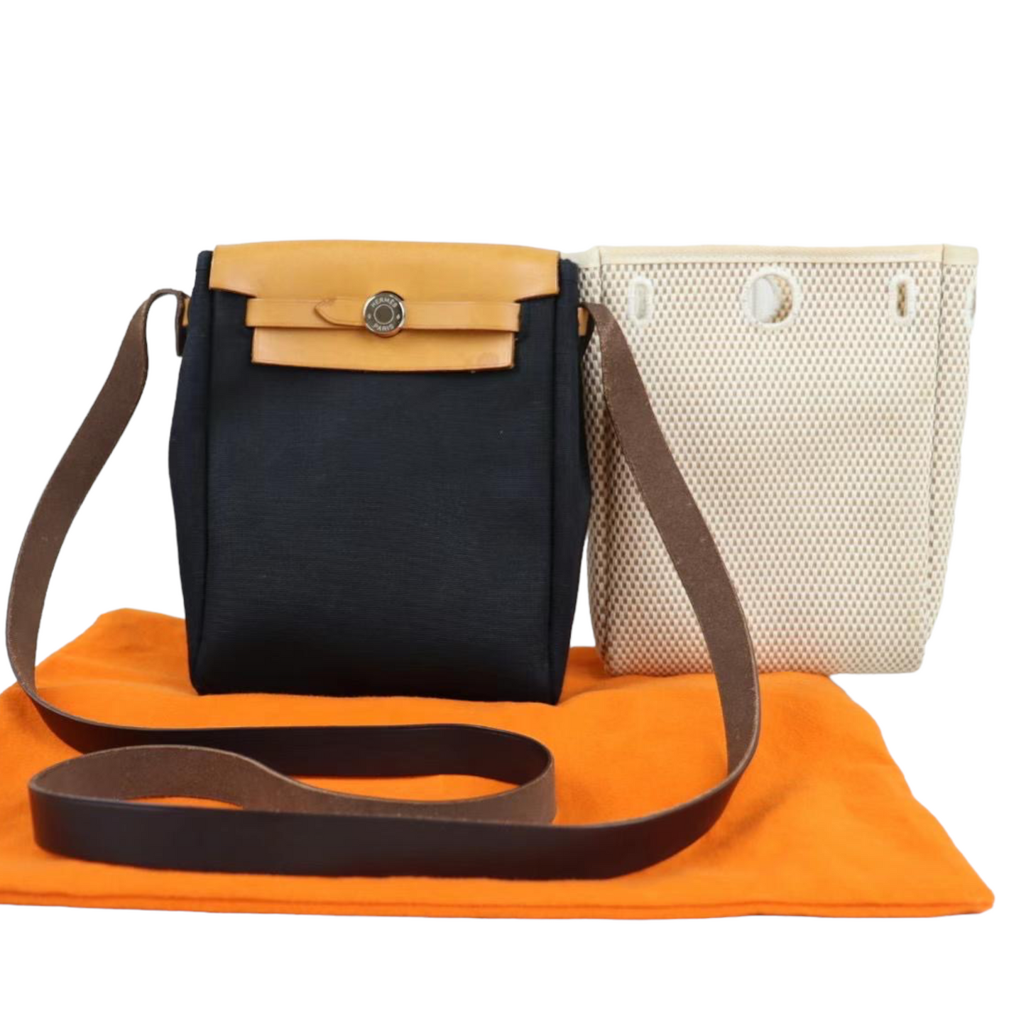 Orange Hermes Herbag TPM Crossbody Bag