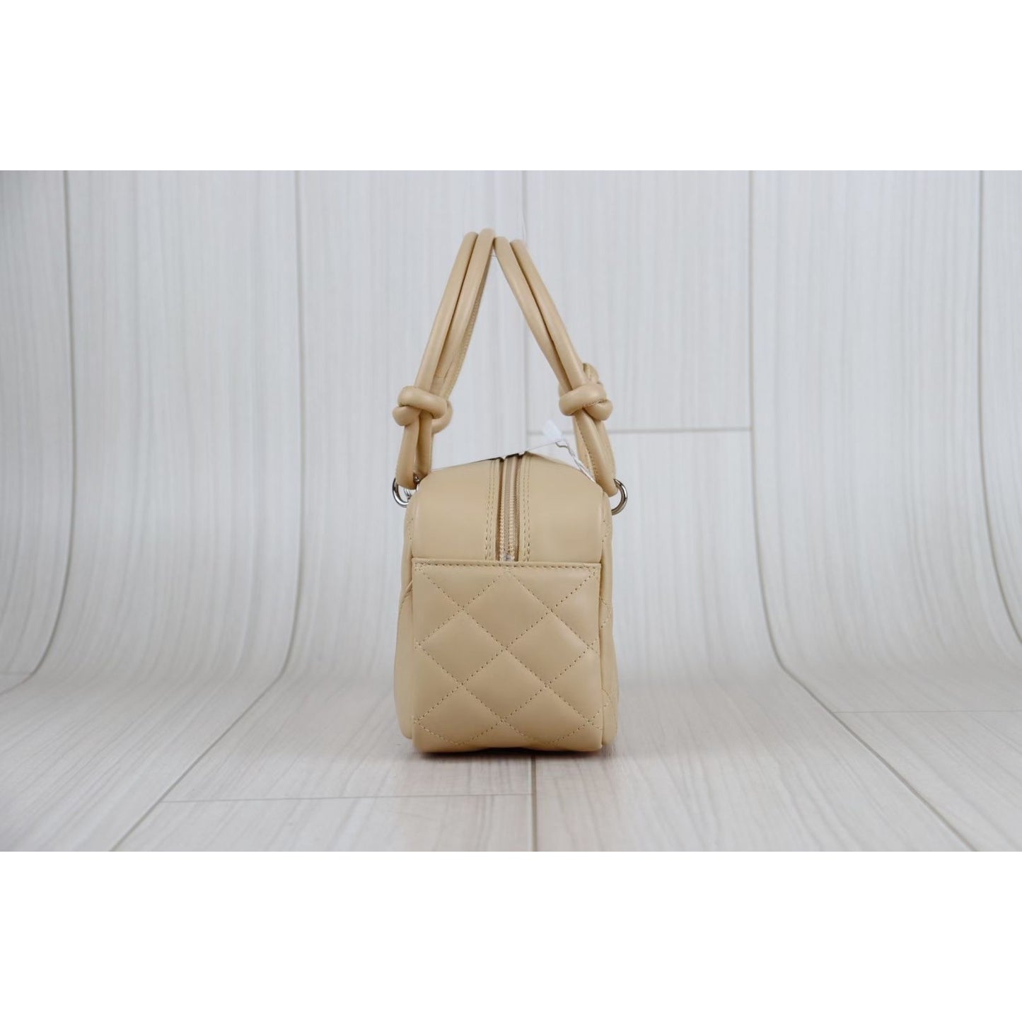 Rank A ｜ CHANEL Cambon Line CC Coco Mark Matelasse Bowling Bag Shoulder Bag Lambskin ｜  082012