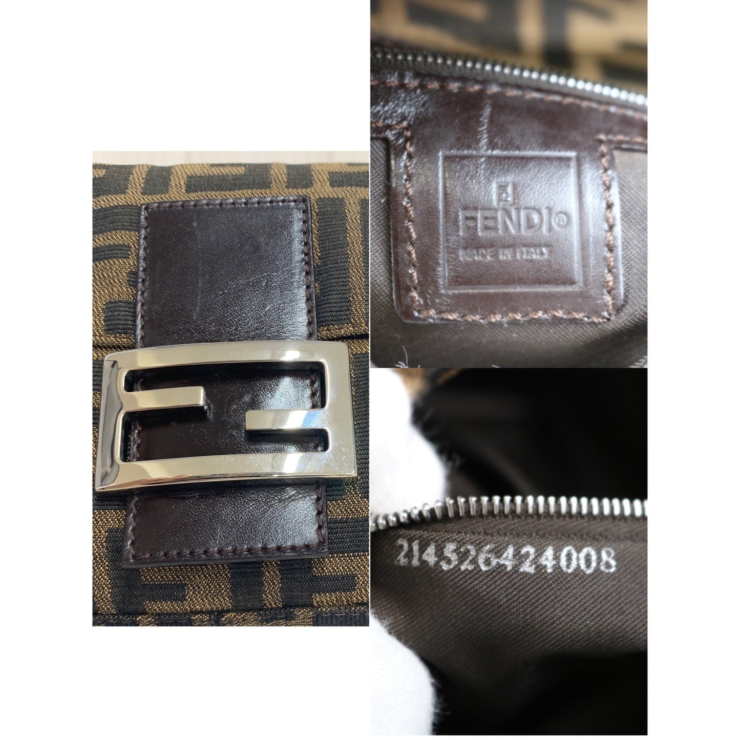 W-Rank A ｜ FENDI Zucca Mamma Baguette Shoulder Bag ｜070103