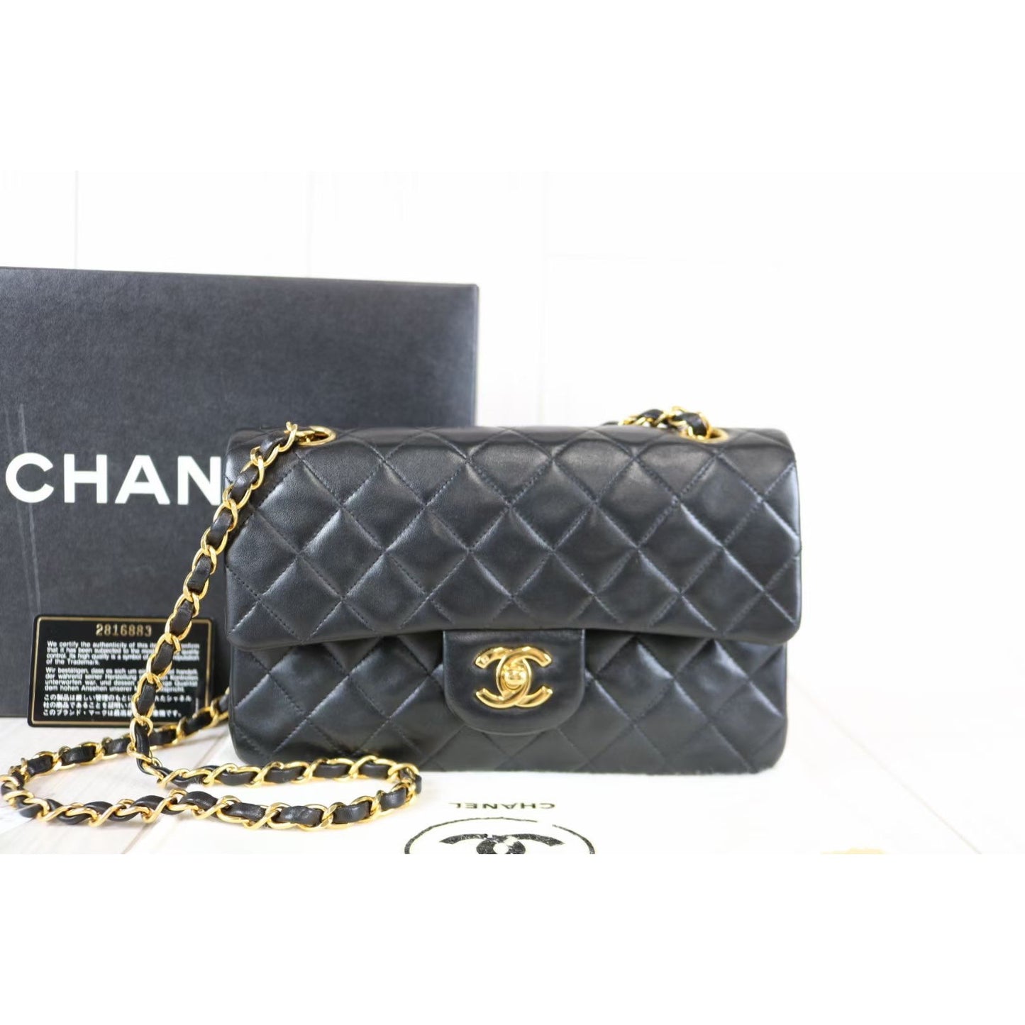 Rank A ｜ CHANEL Matrasse Lamb Skin Double Flap Double Chain Bag ｜061014