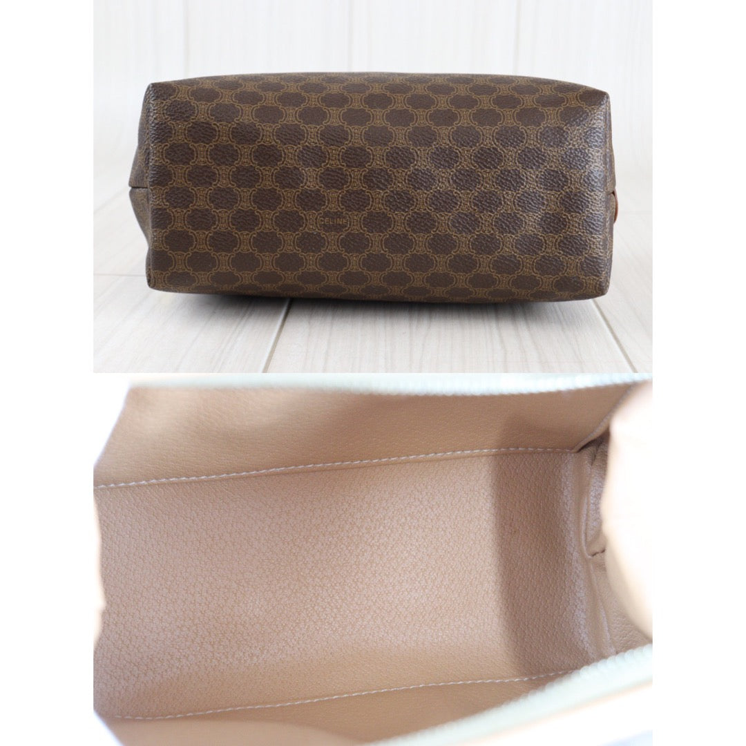 Rank A ｜ CELINE Macadam Cosmetic Pouch ｜23012608