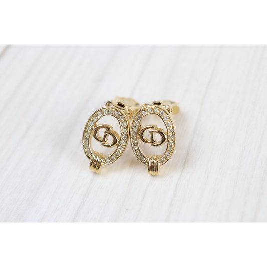 Rank SA ｜ Dior Earring Gold Rhinestone｜22120107