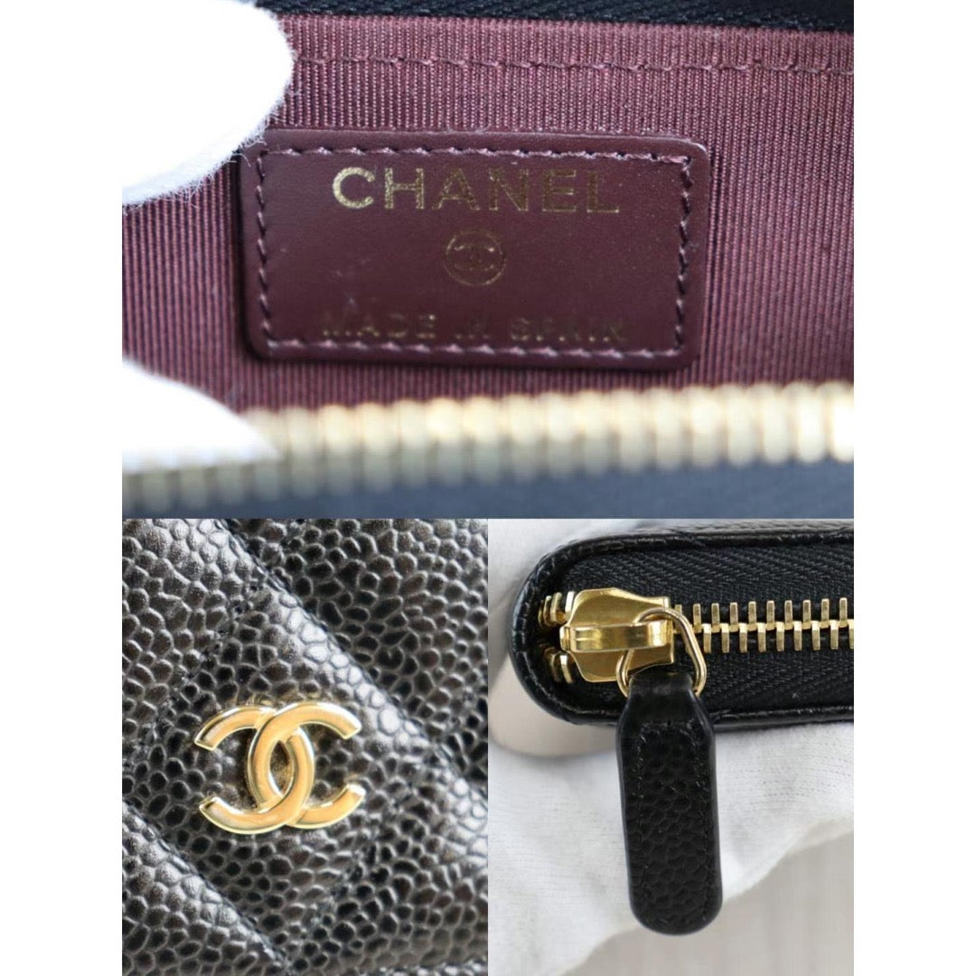 Rank A ｜Chanel Caviar Skin Card Holders｜22120504