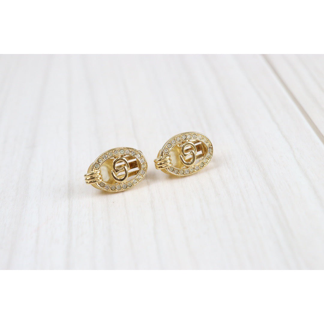 Rank SA ｜ Dior Earring Gold Rhinestone｜22120107