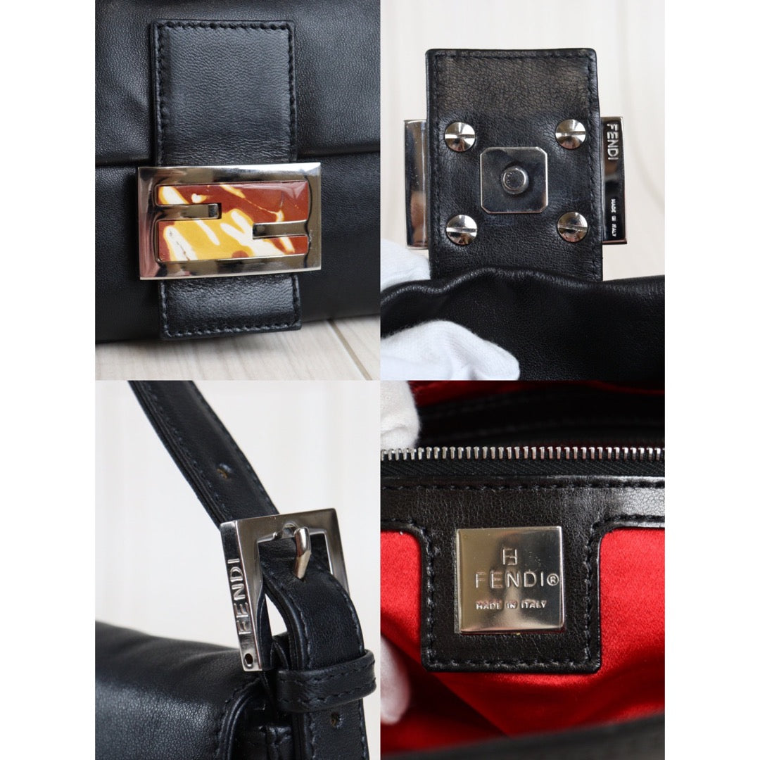 Rank A｜ FENDI Lamb Leather Baguette Shoulder Bag ｜23041701