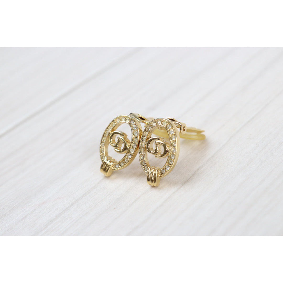 Rank SA ｜ Dior Earring Gold Rhinestone｜22120107