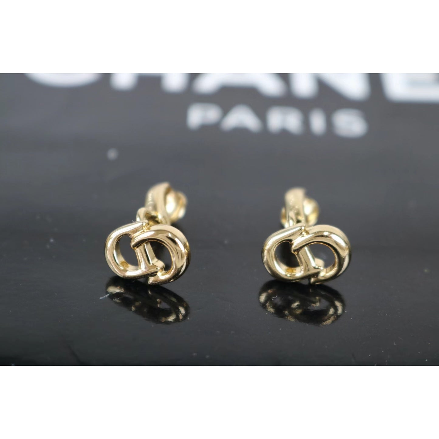 Rank S ｜ Dior Necklace Earring Set Gold ｜021719