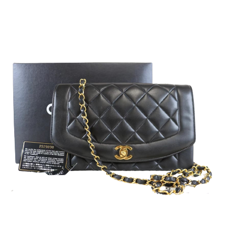 Rank A ｜ CHANEL Matrasse Diana 25 Lamb Skin Double Flap Double Chain Bag ｜070601