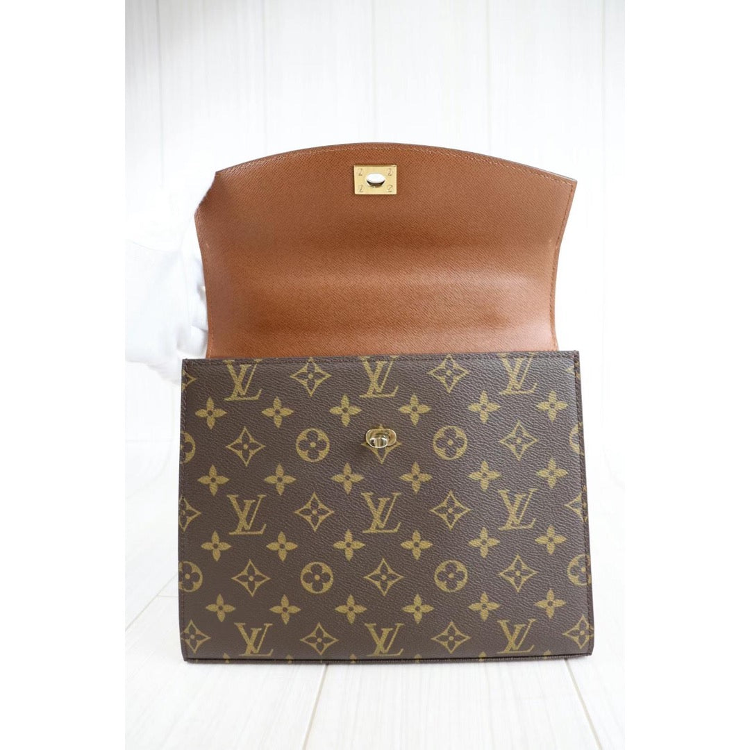 Louis Vuitton Monogram Brown Top Handle Satchel Kelly Style Evening Flap  Bag For Sale at 1stDibs