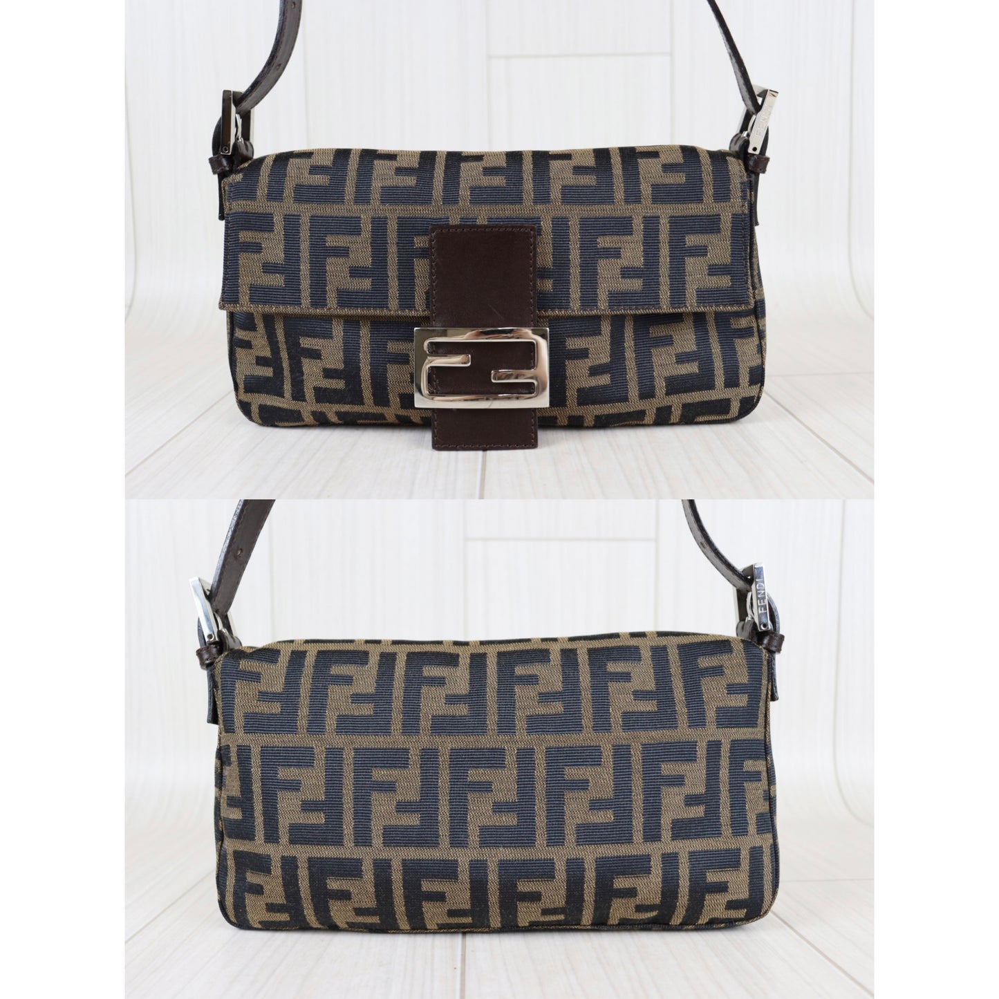 Rank A ｜ FENDI Zucca Mamma Baguette Shoulder Bag ｜090204