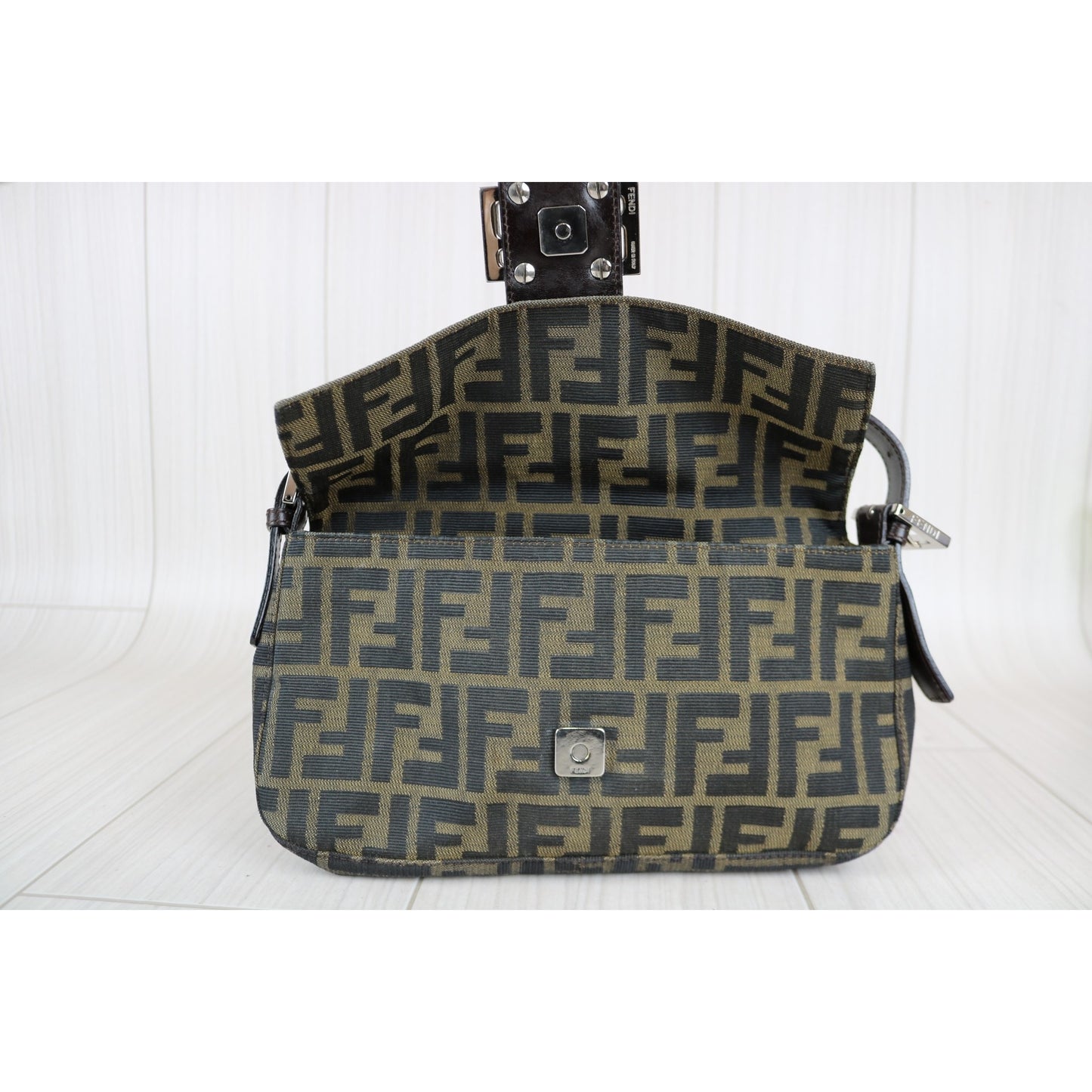 Rank AB ｜FENDI Zucca Mamma Baguette Shoulder Bag ｜031205