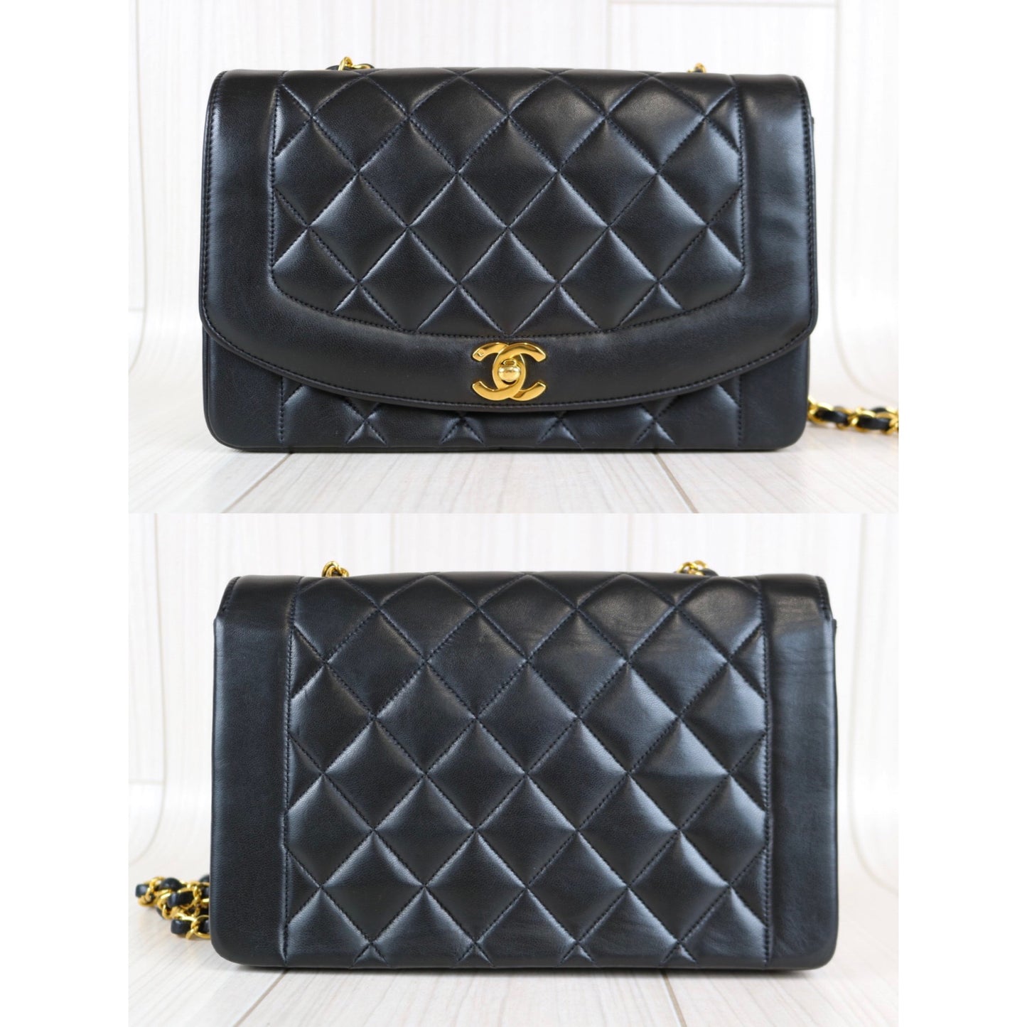 Rank A ｜ CHANEL Matrasse Diana 25 Lamb Skin Double Flap Double Chain Bag ｜070601