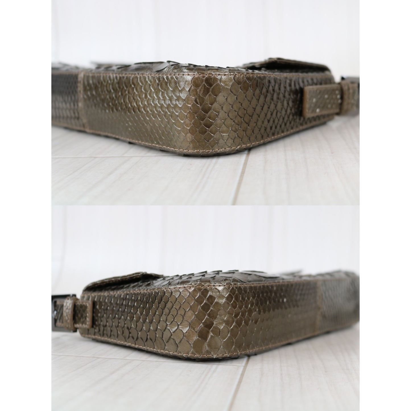 Rank A ｜ FENDI Snake Skin Baguette Shoulder Bag ｜041510