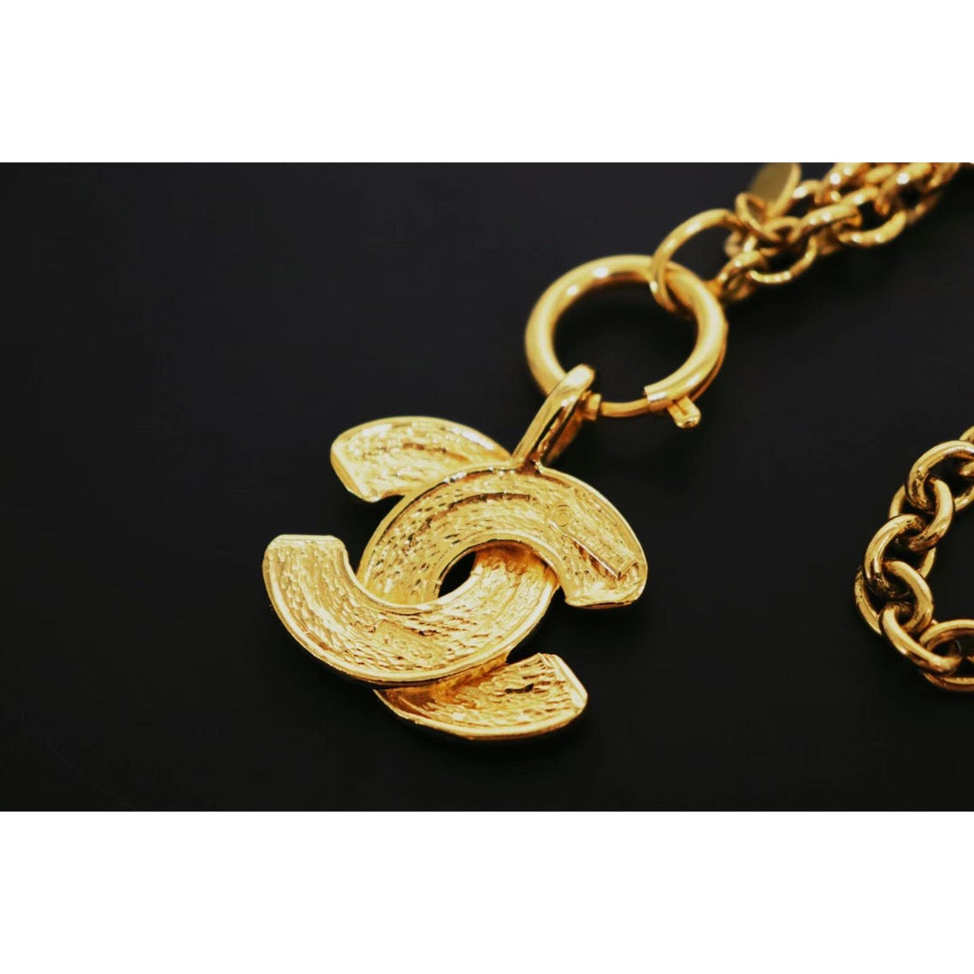 Rank A ｜ CHANEL Coco Mark 24K Gold Plated Necklace｜22102801