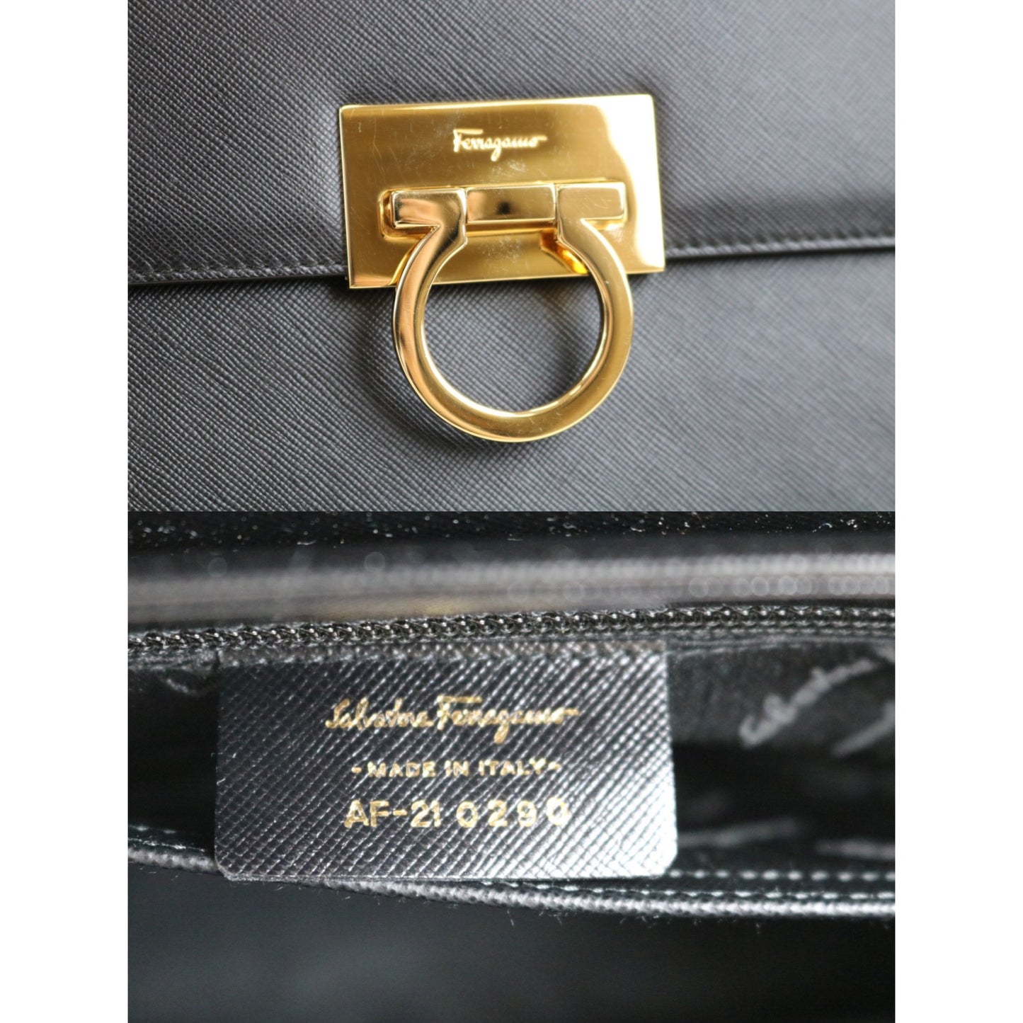 Rank A ｜Ferragamo Gancini 2WAY Handbag Shoulderbag｜022606