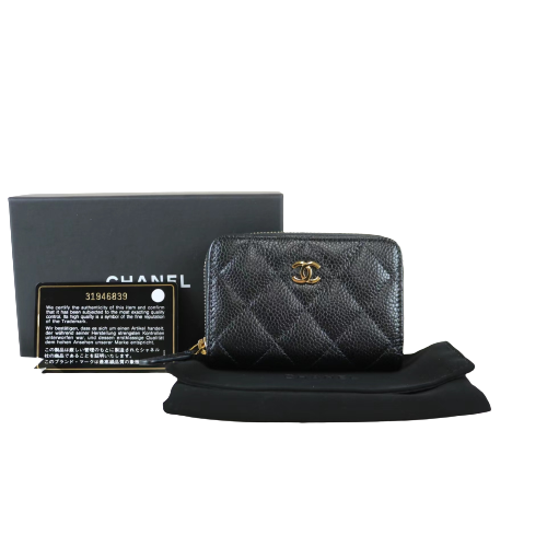 Rank SA ｜Chanel Caviar Skin Matrasse Round Zipper Coin Case｜ 052704